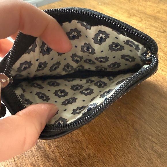 Cowhide Leather Zip Pouch Clutch Black Leather Back Western Boho - Picture 3 of 3